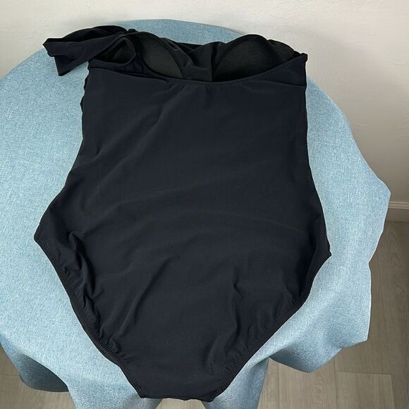 Profile By Gottex One Shoulder One Piece Swimsuit In Black Size M - Picture 3 of 7